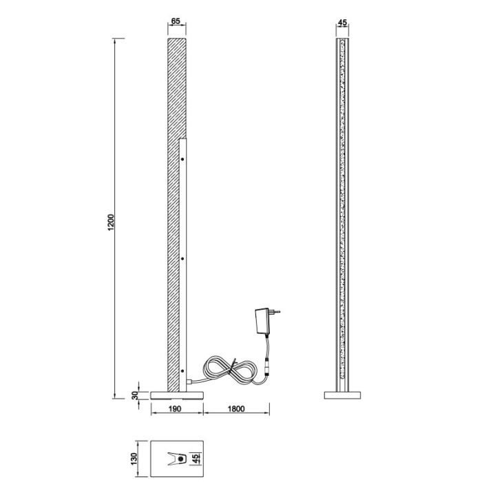 Trä golvlampa brun, Neville, 16W, 3000K LED, 3 stegs dimmer