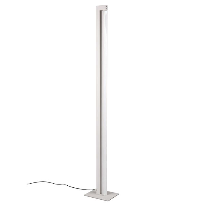 Vit golvlampa modern, Raihana, 21W, white switch LED, med beröringsdimmer