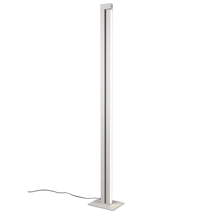 Vit golvlampa modern, Raihana, 21W, white switch LED, med beröringsdimmer