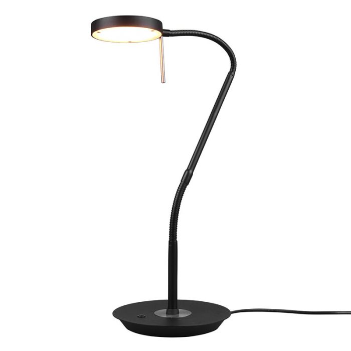 Svart bordslampa modern, Bilge, 12W, justerbar ljusfärg LED, med brytare