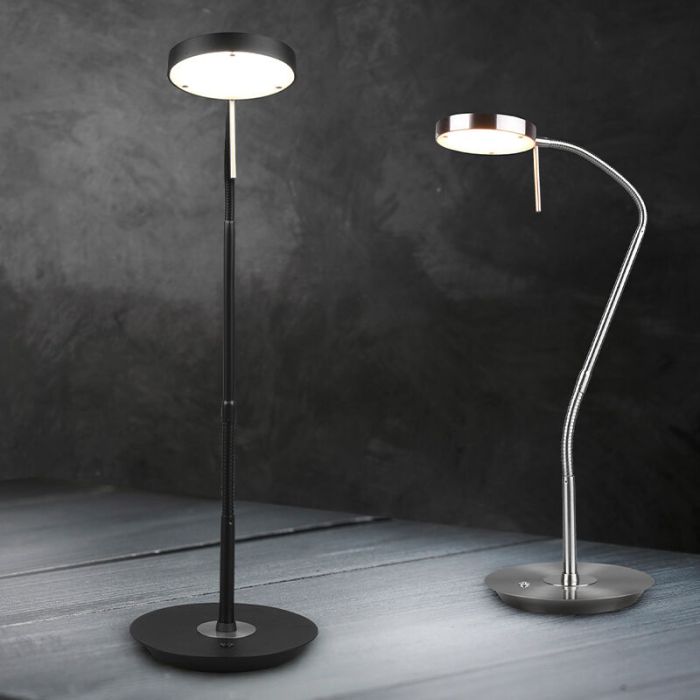 Svart bordslampa modern, Bilge, 12W, justerbar ljusfärg LED, med brytare