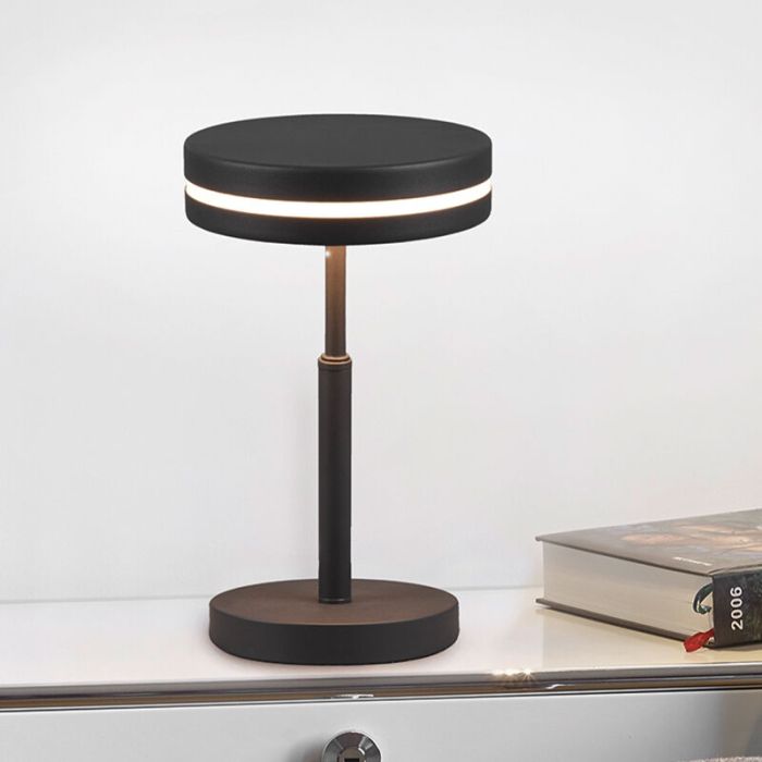 Antracit bordslampa modern, Marjon, 6W, 3000K LED, med brytare