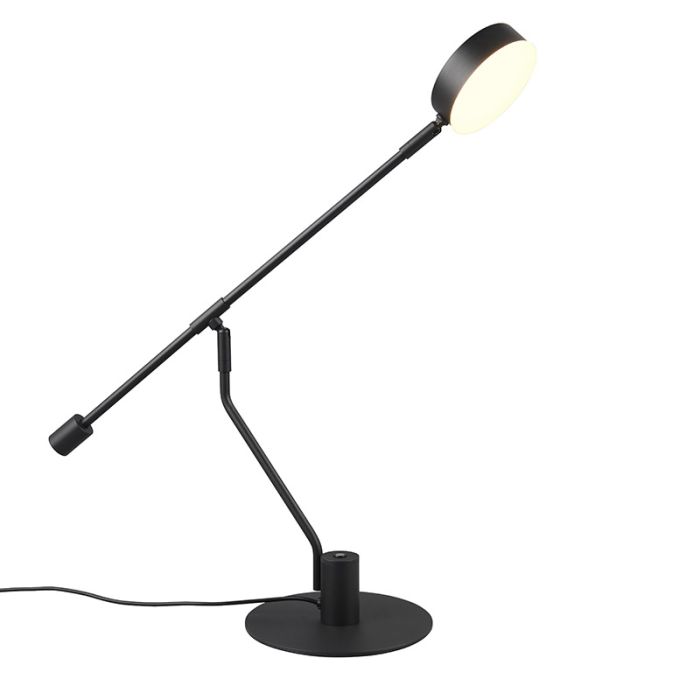 Svart bordslampa modern, Koendert, 6W, white switch LED, med beröringsdimmer