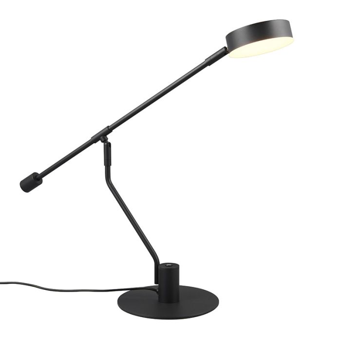 Svart bordslampa modern, Koendert, 6W, white switch LED, med beröringsdimmer
