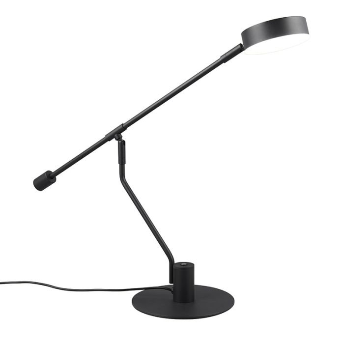 Svart bordslampa modern, Koendert, 6W, white switch LED, med beröringsdimmer