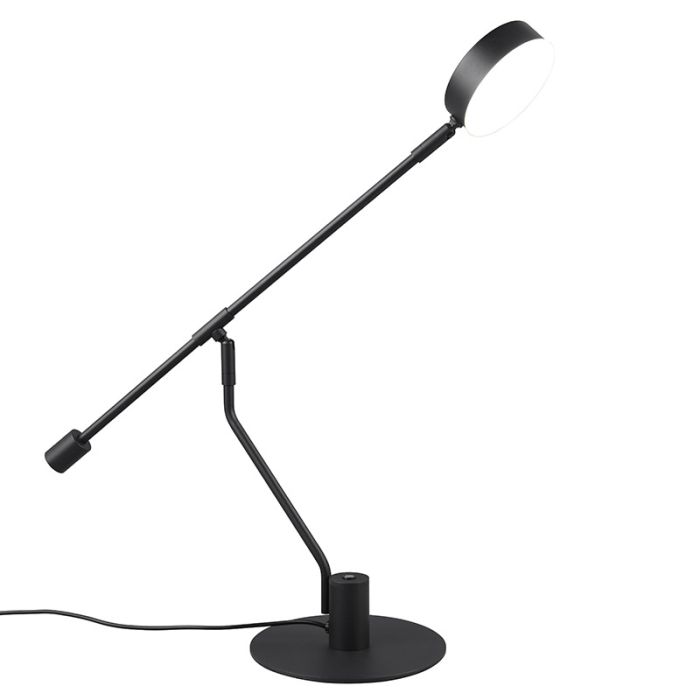 Svart bordslampa modern, Koendert, 6W, white switch LED, med beröringsdimmer