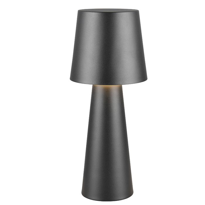 Svart bordslampa modern, Lillyam, med brytare