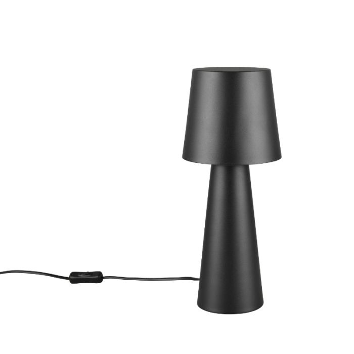 Svart bordslampa modern, Lillyam, med brytare