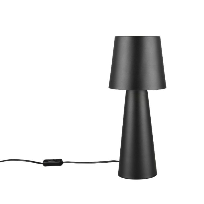 Svart bordslampa modern, Lillyam, med brytare