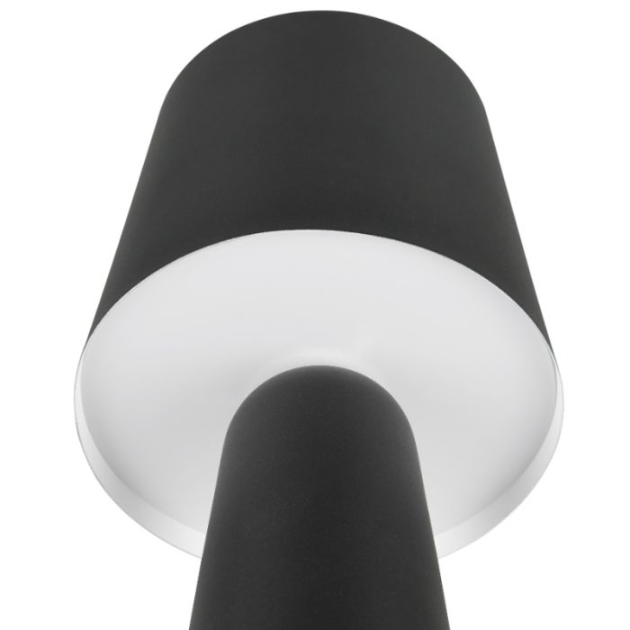 Svart bordslampa modern, Lillyam, med brytare