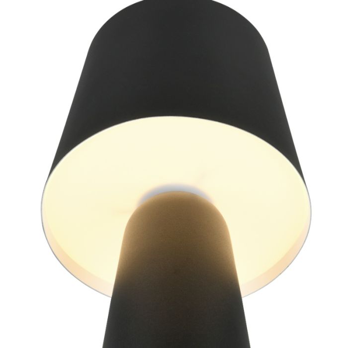 Svart bordslampa modern, Lillyam, med brytare