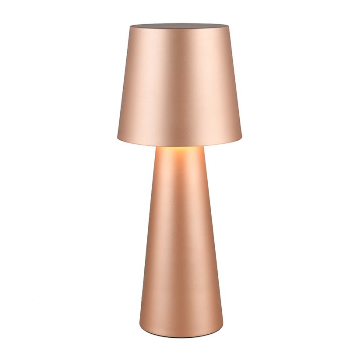 Brun bordslampa modern, Lillyam, med brytare