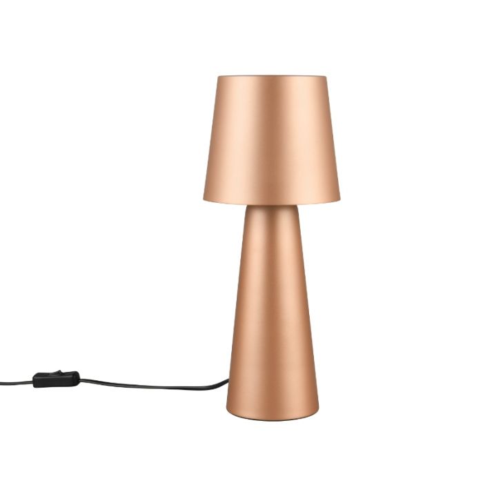 Brun bordslampa modern, Lillyam, med brytare