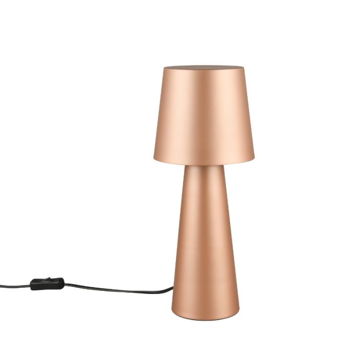 Brun bordslampa modern, Lillyam, med brytare