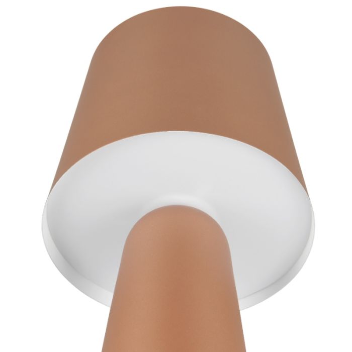 Brun bordslampa modern, Lillyam, med brytare