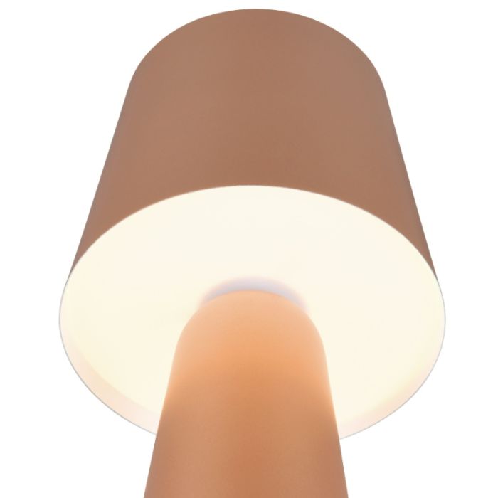 Brun bordslampa modern, Lillyam, med brytare