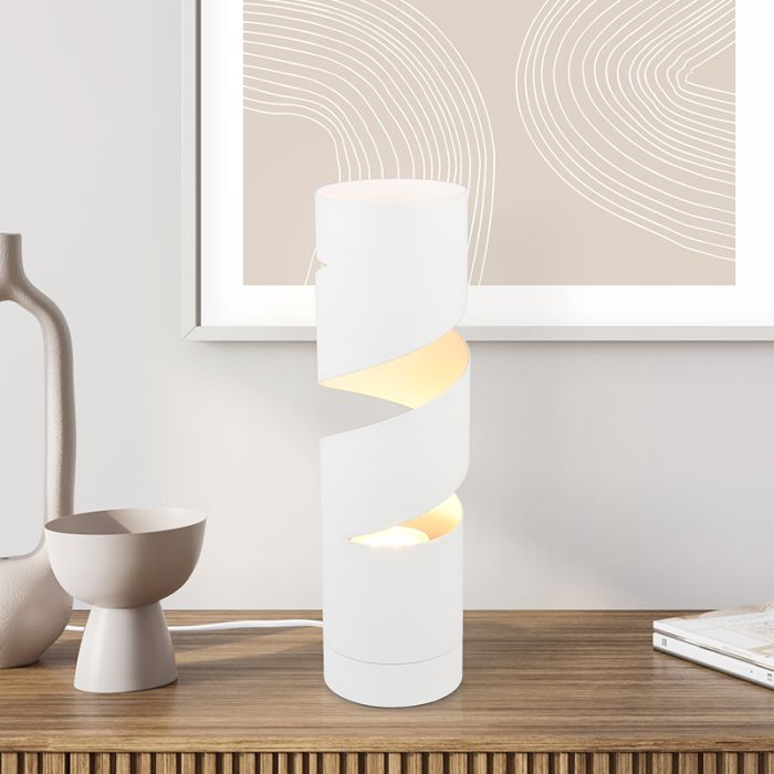 Vit bordslampa design, Marouan, med brytare