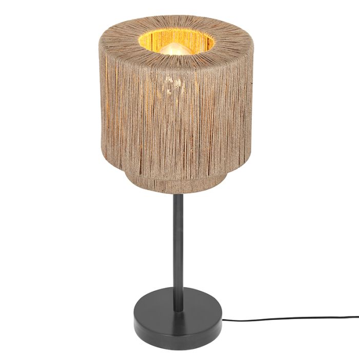 Beige bordslampa rustik, Rinus