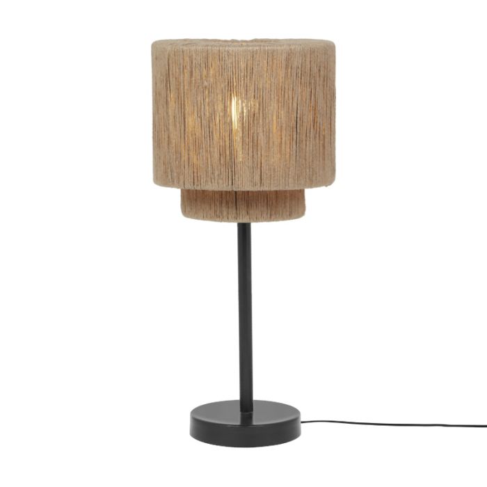 Beige bordslampa rustik, Rinus