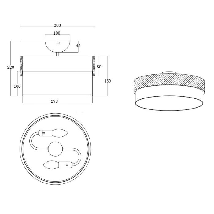 Svart plafond modern, Sylvia