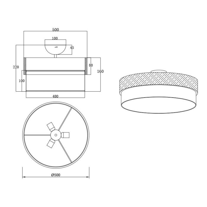 Vit plafond modern, Sylvia