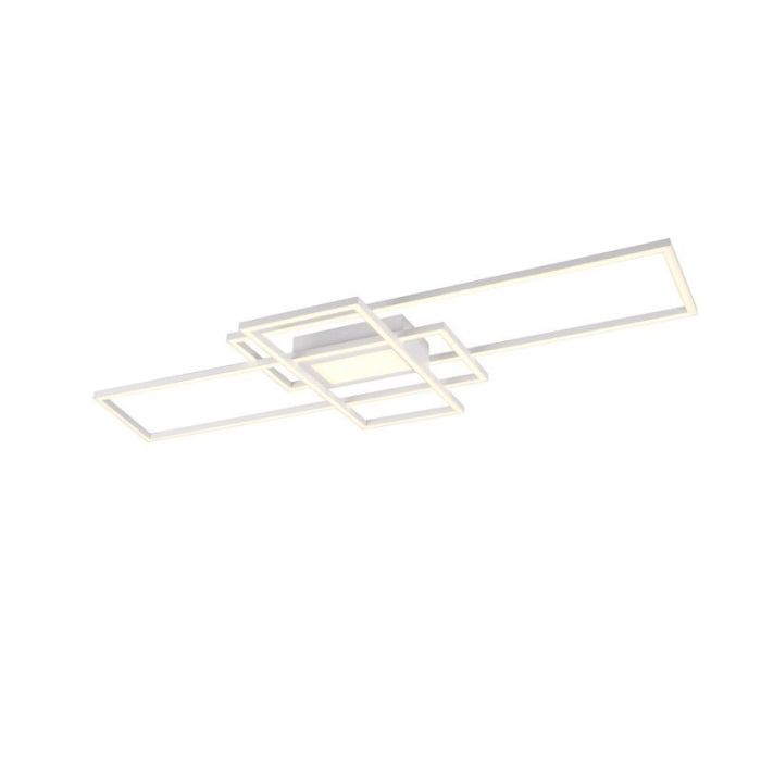 Vit plafond modern, Retan, 60W, varm till kall vit justerbar LED, met fjärrkontroll