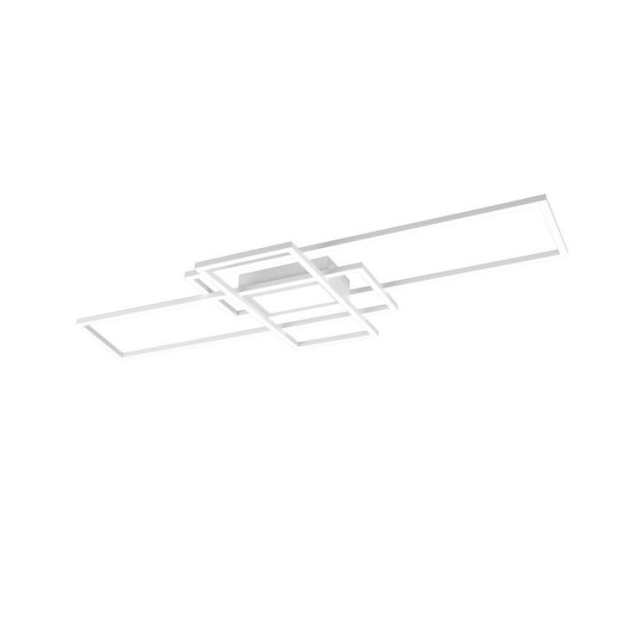 Vit plafond modern, Retan, 60W, varm till kall vit justerbar LED, met fjärrkontroll