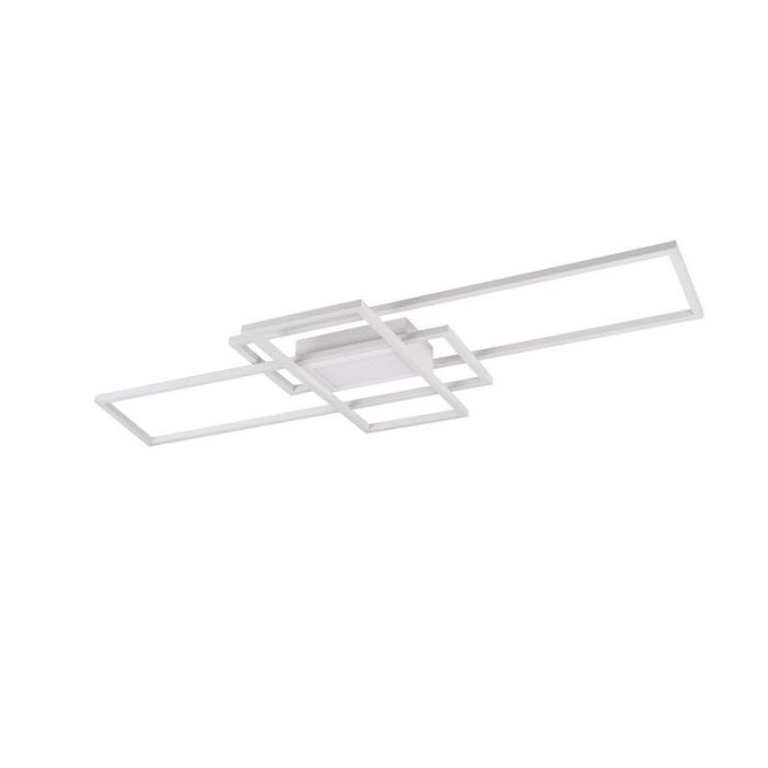 Vit plafond modern, Retan, 60W, varm till kall vit justerbar LED, met fjärrkontroll