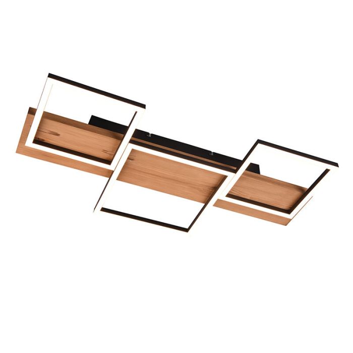 Trä plafond brun, Justian, 30W, 3000K LED, 3 stegs dimmer