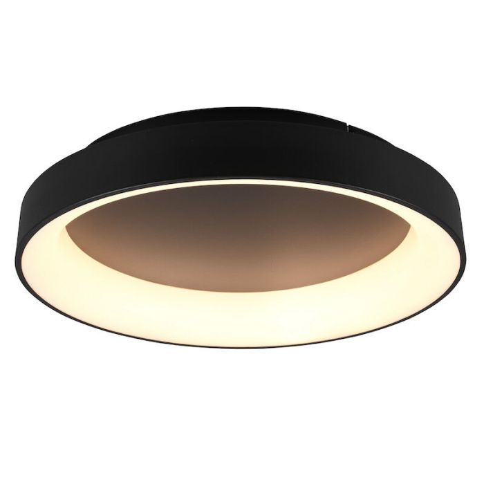 Svart plafond modern, Jered, 48W, varm till kall vit justerbar LED, met fjärrkontroll