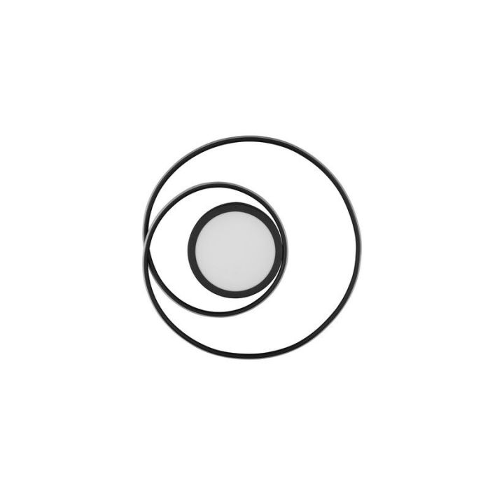 Svart plafond modern, Elysa, 56W, varm till kall vit justerbar LED, met fjärrkontroll