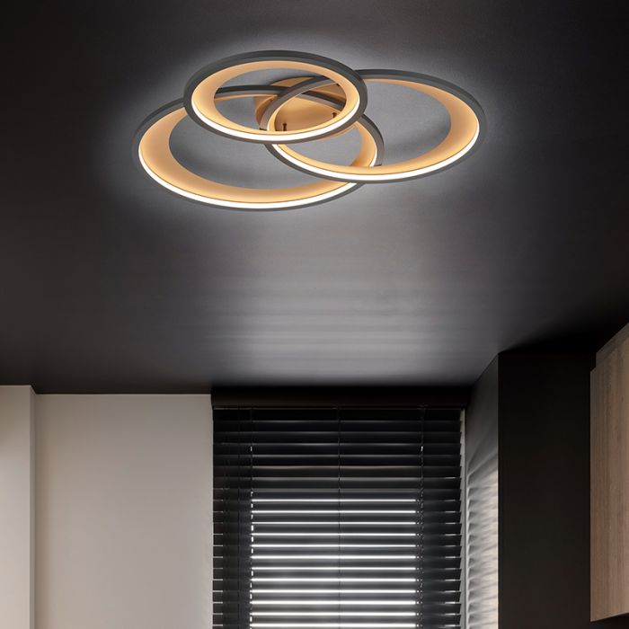 Svart plafond modern, Kendi, 36W, 3000K LED