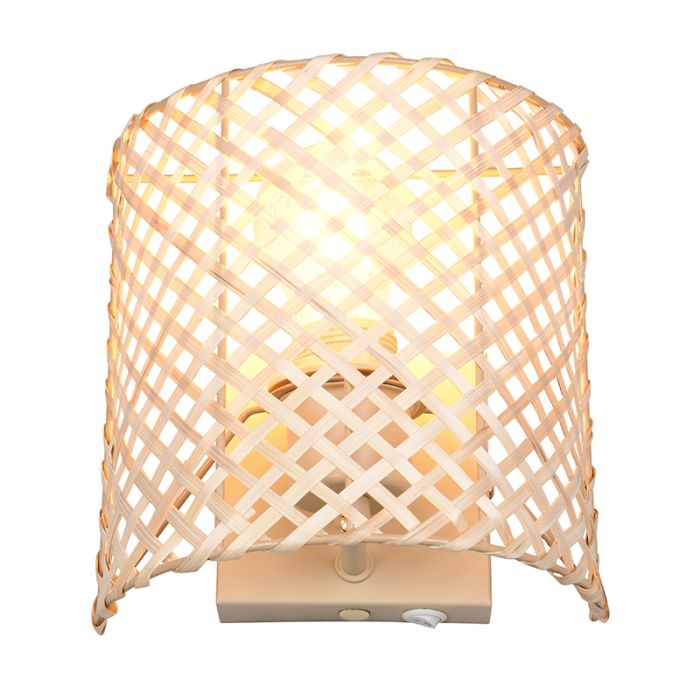 Bambu vägglampa brun, Joyameris, med brytare