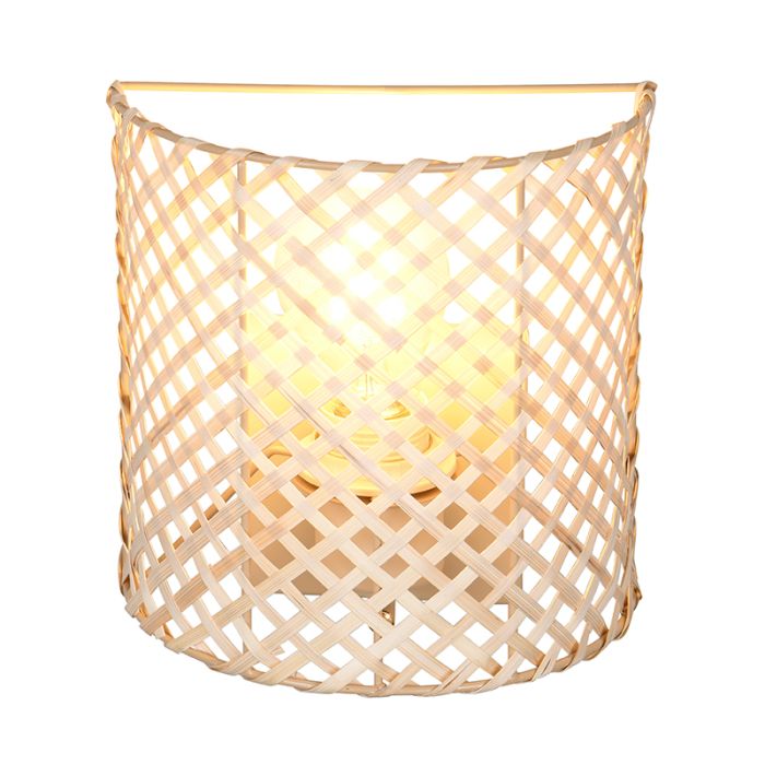 Bambu vägglampa brun, Joyameris, med brytare