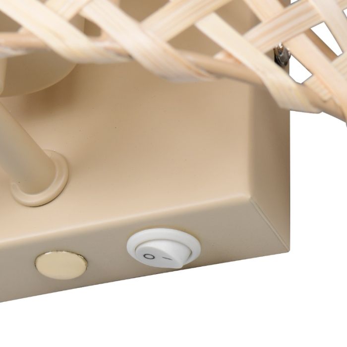 Bambu vägglampa brun, Joyameris, med brytare