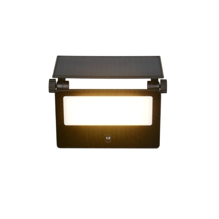 Svart utomhus vägglampa solcell modern, Mihriban, 18W, white switch LED, IP54
