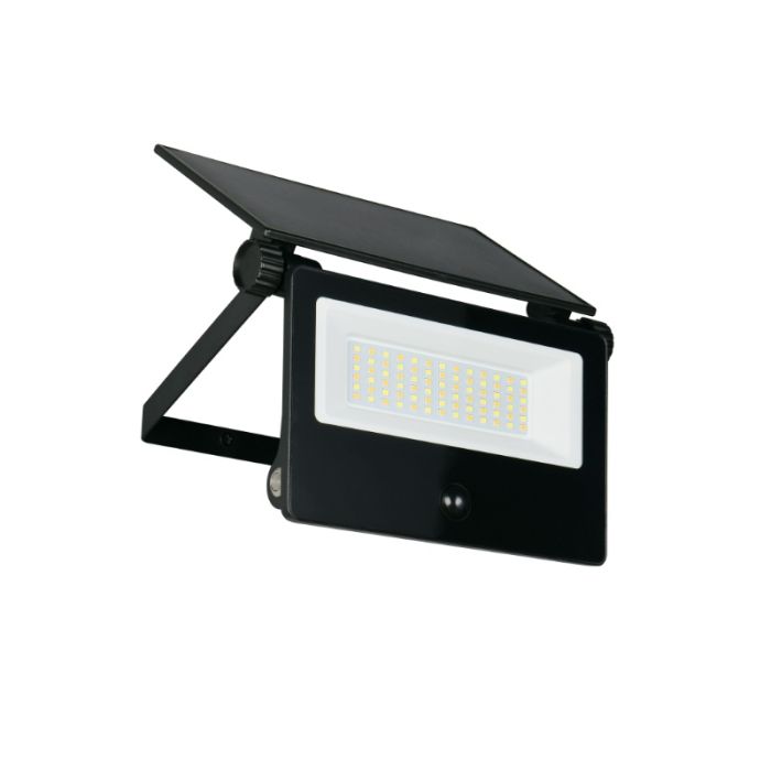 Svart utomhus vägglampa solcell modern, Mihriban, 18W, white switch LED, IP54