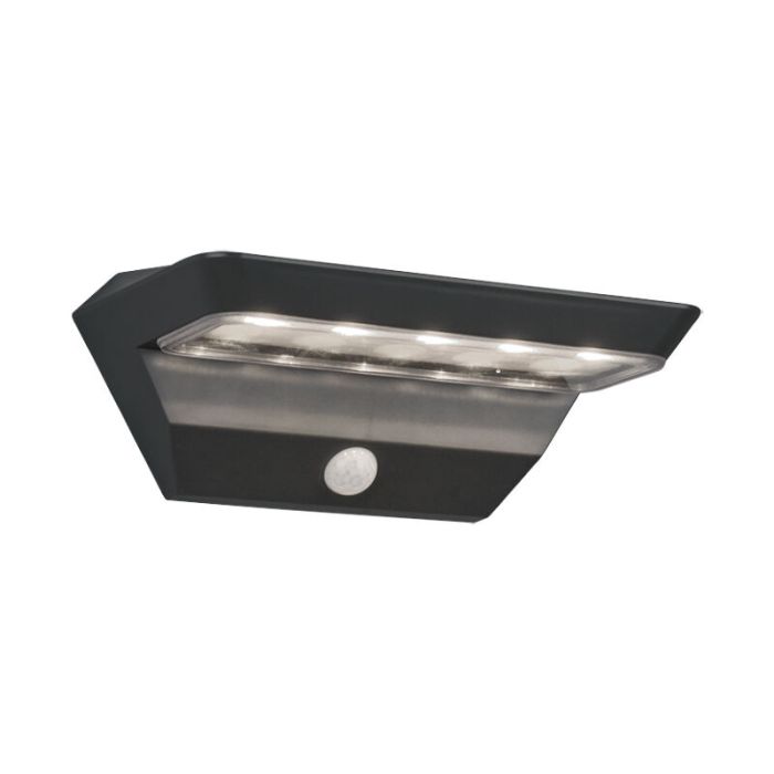 Antracit utomhus vägglampa med rörelsesensor modern, Sunniva, 5W, 3000K LED, IP44