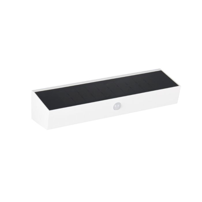 Vit utomhus vägglampa solcell modern, Ravindra, 6W, 4000K LED, IP44