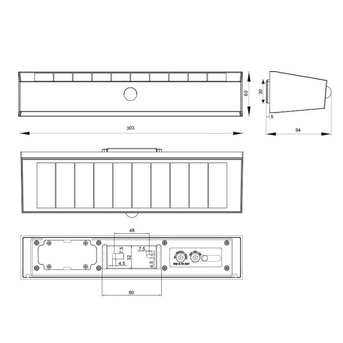 Vit utomhus vägglampa solcell modern, Ravindra, 6W, 4000K LED, IP44