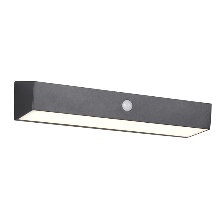 Svart utomhus vägglampa solcell modern, Ravindra, 6W, 4000K LED, IP44