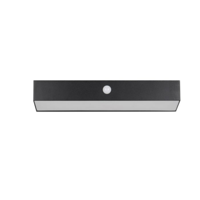 Svart utomhus vägglampa solcell modern, Ravindra, 6W, 4000K LED, IP44