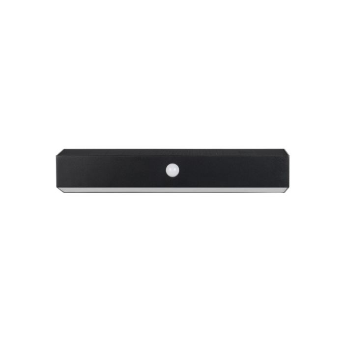 Svart utomhus vägglampa solcell modern, Ravindra, 6W, 4000K LED, IP44