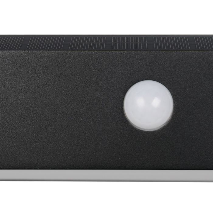 Svart utomhus vägglampa solcell modern, Ravindra, 6W, 4000K LED, IP44