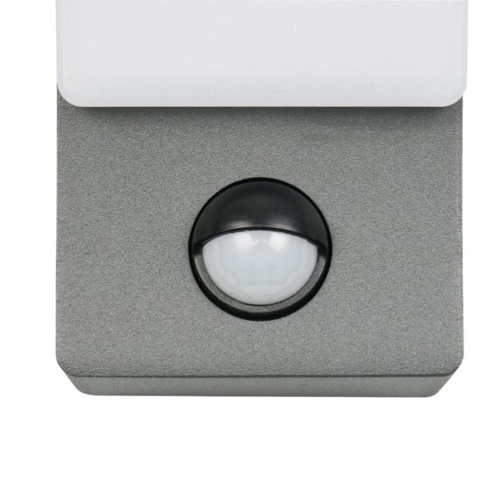 Antracit utomhus vägglampa med rörelsesensor modern, Popke, 12,5W, 4000K LED, IP44