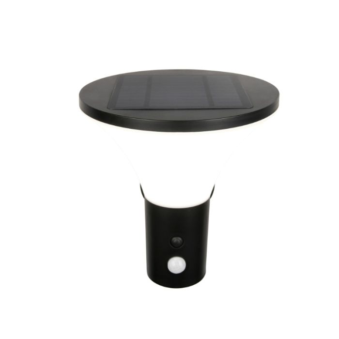 Svart utomhus vägglampa solcell modern, Nebahat, 3W, 4000K LED, IP44