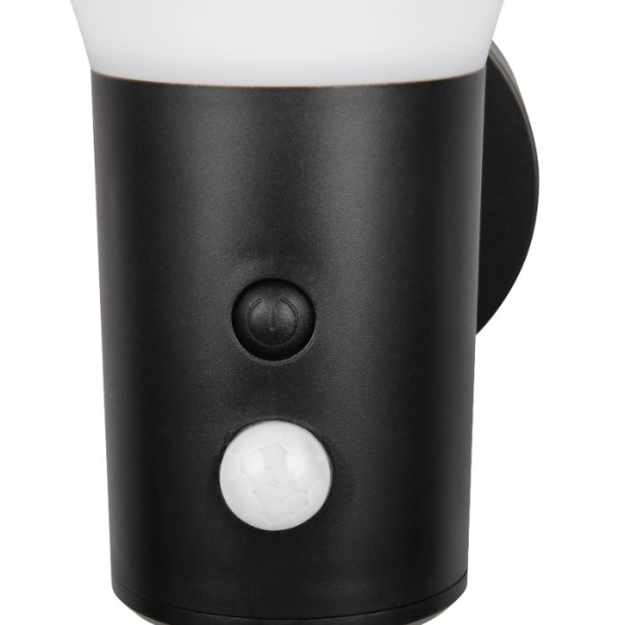 Svart utomhus vägglampa solcell modern, Nebahat, 3W, 4000K LED, IP44