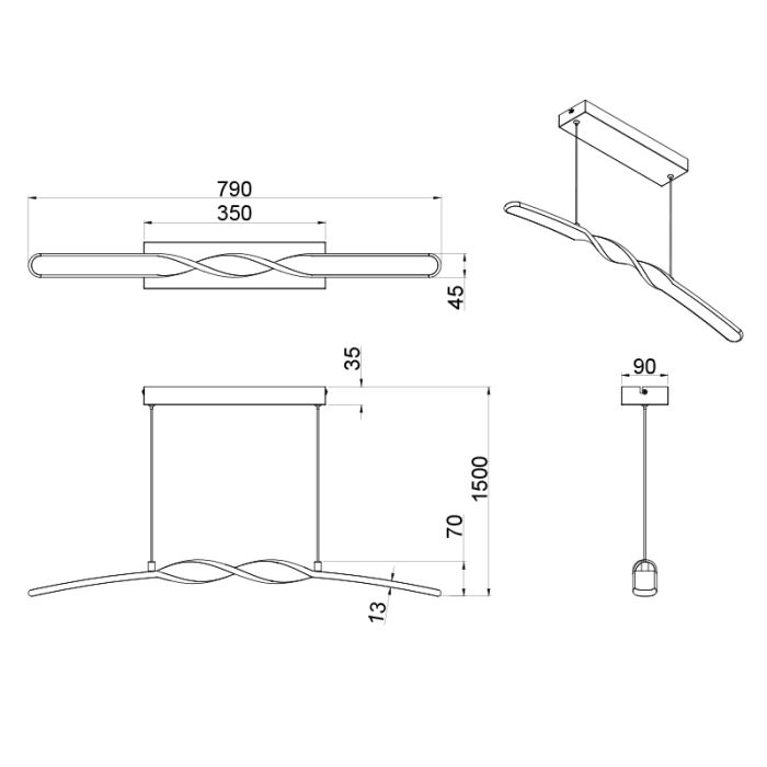 Vit fönsterlampa design, Quirinus, 18W, 4000K LED