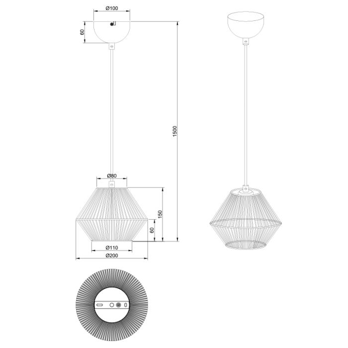 Papper fönsterlampa svart, Isaiah
