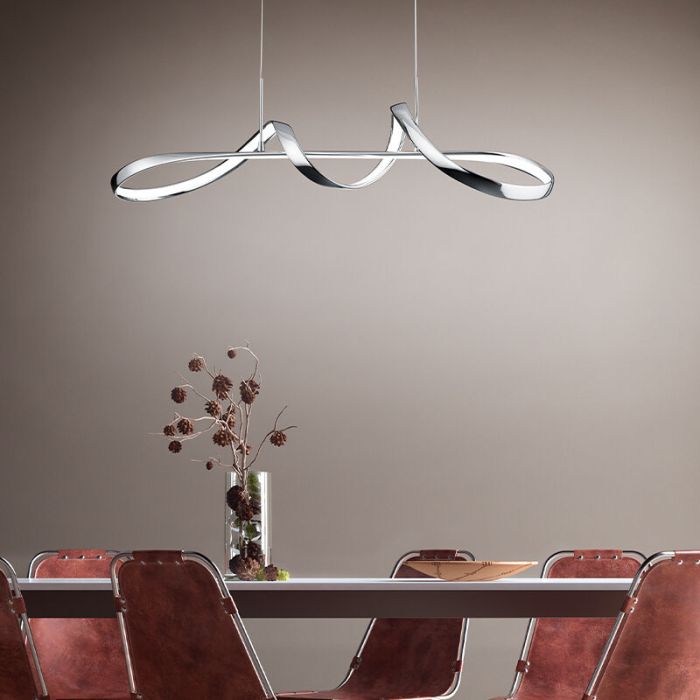Krom fönsterlampa design, Renso, 37W, 4000K LED, 3 stegs dimmer